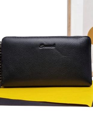 Чоловічий клатч натуральна шкіра чорний арт.s328-100k black somuch (548)