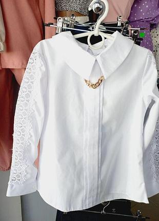 Блузка школьная нарядная детская для девочки