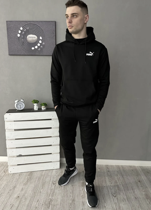 Демісезонний спортивний костюм з лого puma худі + штани Silver