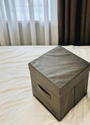 Ящик с крышкой 30*30*30 см (серый)5 фото