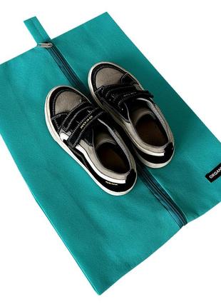 Объемная сумка-пыльник для обуви на молнии (лазурь)1 фото