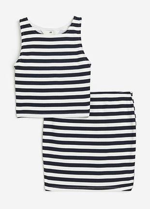 Костюм комплект футболка майка спідниця юбка  для дівчинки h&m оригінал
