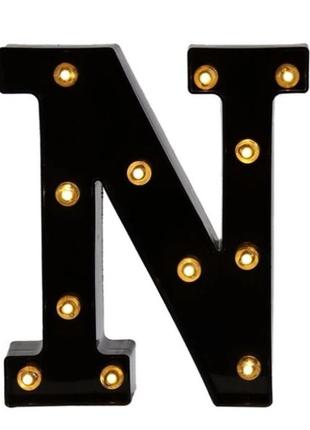 Led буква n 21 на 18 см черный