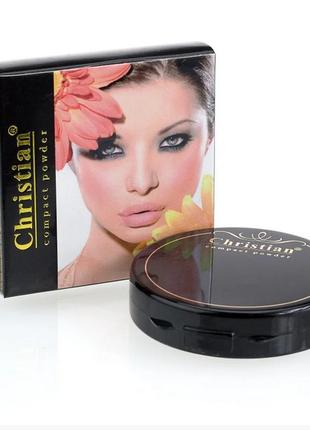 Пудра для обличчя christian compact powder black dm-406, № 01 натуральний