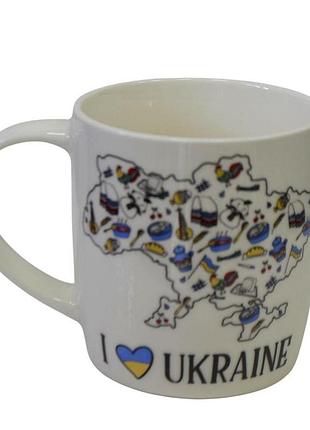 Чашка kvarta 360 мл i love ukraine бочка  + подарункова коробка