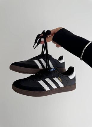 Женские кроссовки в стиле adidas samba «&nbsp;black gum&nbsp;» premium.