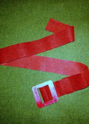 Ремень пояс карнавальний бордовый с деревянной пряжкой (155х9 см)