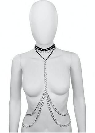 Портупея-чокер срібляста nevada