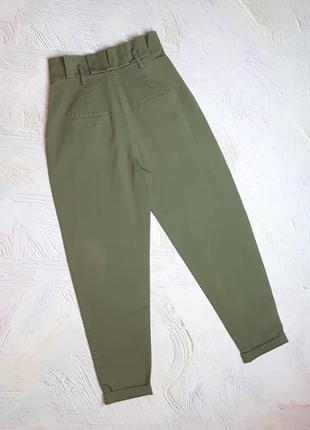 💝2+1=4 стильные зауженные брюки брюки хаки высокая посадка, размер 44 - 462 фото