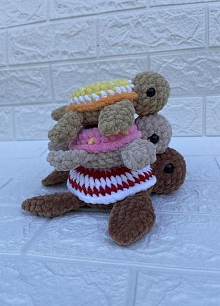 Амігурумі, в'язана черепашка, іграшка для малюка, hand made,подарунок ,черепашка фрукти, черепашка пончик, квітка черепашка 6