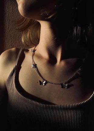 Кольє  з метеликами