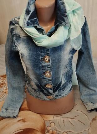 Легкий літній шарф принт зірки шовк/коттон італія8 фото
