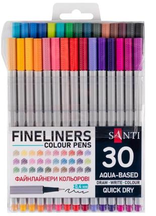 Набор файнлайнеров 30 цветов santi