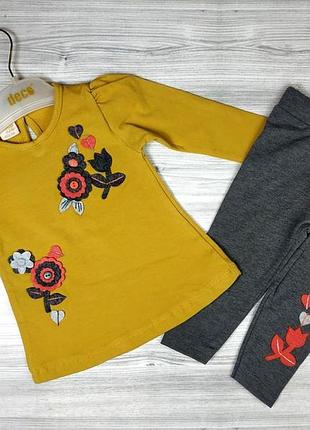 Комплект для дівчинки flowers жовтий 4761, розмір 74