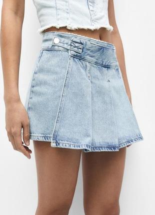 Спідниця pull&bear, спідниця в складку pull&bear, спідниця джинсова pull&bear
