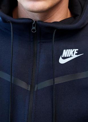 Мужской теплый спортивный костюм nike Girls осень - зима синий10 фото