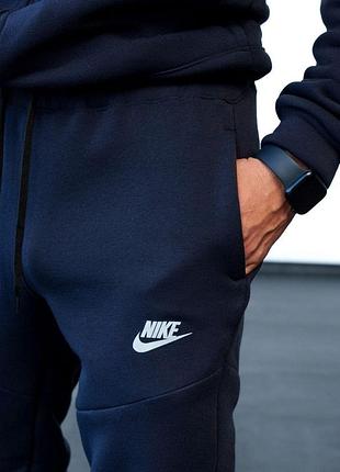 Мужской теплый спортивный костюм nike Girls осень - зима синий6 фото