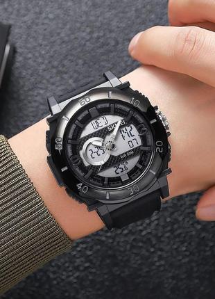 Часы тактические противоударные skmei 2098bkwt, оригинальные мужские часы, часы fm-129 армейские скмей