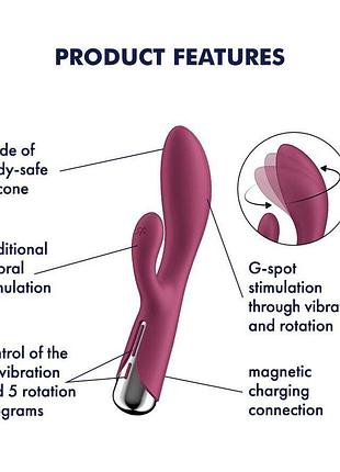 Вибратор-кролик satisfyer spinning rabbit 1 red 7