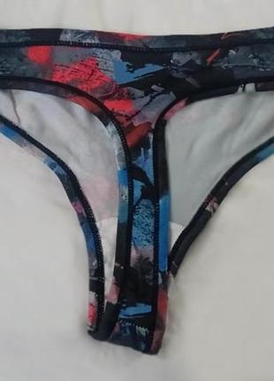 Женские трусики-стринги футболка reebok синие с абстрактным рисунком с лого m2 фото
