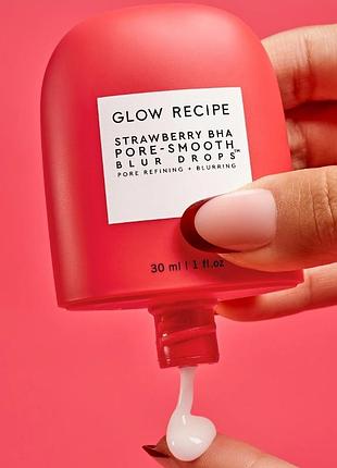 Серум для звуження пор glow recipe strawberry bha pore-smooth blur drops