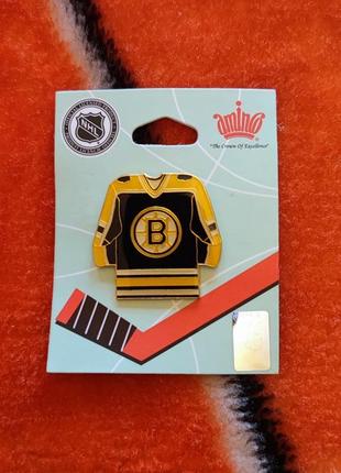 🏒🥅 оригінал. вінтажний металевий пін значок aminco usa x nhl boston bruins.