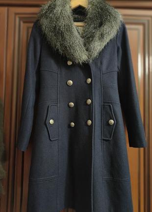 Брендове guess шерстяне пальто з коміром.розмір s.3 фото