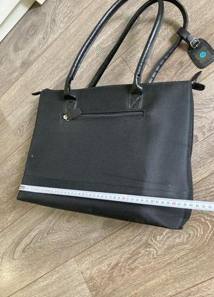 Новая черная большая сумка деловая как шоппер для ноутбука можно на два отдела с двумя ручками4 фото