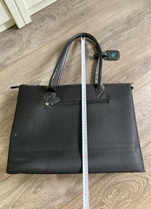 Новая черная большая сумка деловая как шоппер для ноутбука можно на два отдела с двумя ручками5 фото