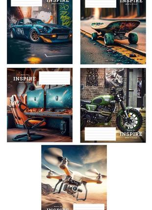 Набір шкільних зошитів 48 аркушів, клітинка, школярик men's style (10 штук) 3275k