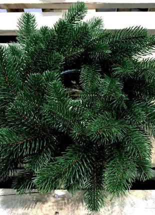 Вінок новорічний різдвяний lux з литої хвої d-40 см зелений4 фото