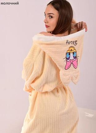 Женский банный халат из микрофибры с капюшоном коллекция donald malloory home1 фото