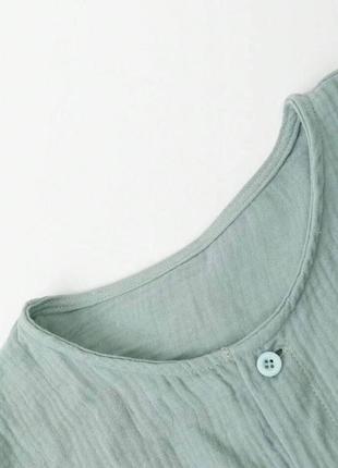 Мужская летняя рубашка без воротника из натуральной ткани муслин размеры 46-562 фото