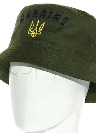 Панама з гербом україни вишивка панамка патріотична символіка котонава ukraine pkh22929 хакі