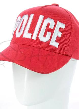 Бейсболка чоловіча з щільного котону кепка з об'ємною вишивкою police bkh19703 червоний