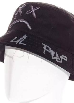 Панама хлопковая летняя брендовая универсальная панамка с вышивкой и накаткой smile pkh21949 черный