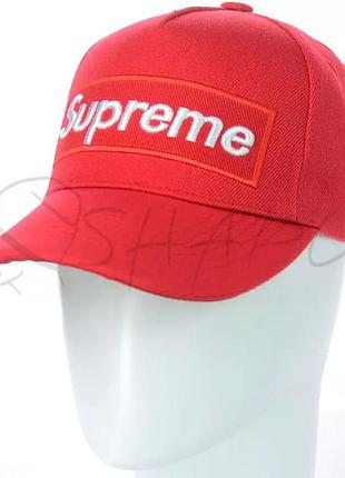 Бейсболка чоловіча з щільного котону кепка з об'ємною вишивкою supreme bkh19706 червоний