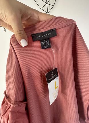 Нова! стильная блуза в рубчик с объемными рукавами5 фото