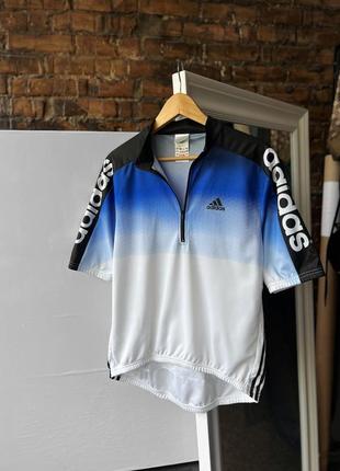 Adidas maglia men’s black stripes vintage cycling jersey bike half zip top26lot shirt винтажная велофутболка, спортивная футболка3 фото