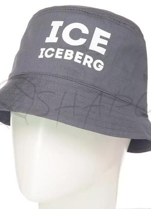 Панама универсальная мужская котоновая панамка с брендовой накаткой iceberg pn17006 серый