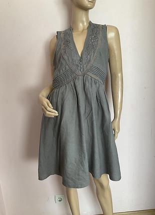 Сіре льняне плаття/l/ brend morgan