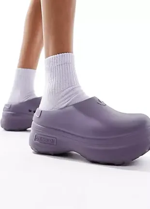 Шльопанці клоги adidas adifom stan mule фіолетові сірі на платформі birkenstock ugg hunter crocs4 фото