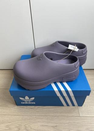 Шльопанці клоги adidas adifom stan mule фіолетові сірі на платформі birkenstock ugg hunter crocs5 фото