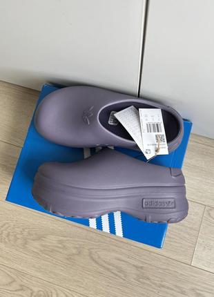 Шльопанці клоги adidas adifom stan mule фіолетові сірі на платформі birkenstock ugg hunter crocs3 фото