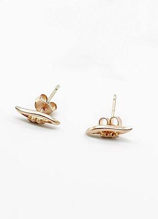 Серебряные серьги с позолотой