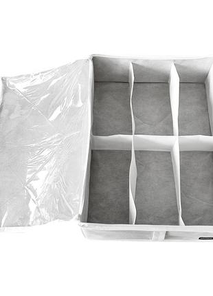Коробка для зберігання взуття на 6 пар до 39 розміру  (білий)7 фото