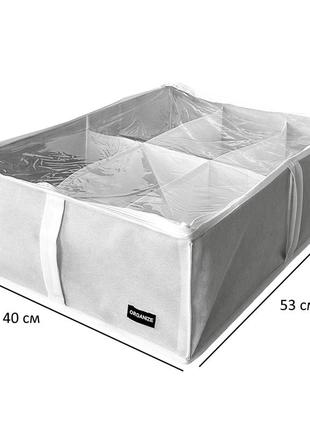 Коробка для зберігання взуття на 6 пар до 39 розміру  (білий)4 фото