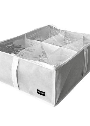 Коробка для хранения обуви на 6 пар до 39 размера (белый)