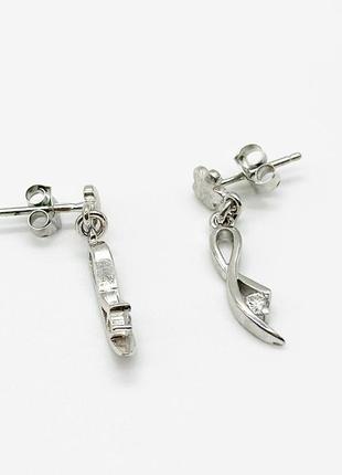 Срібні сережки зі вставкою фіаніт