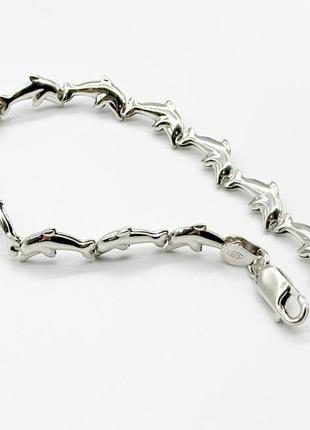 Серебряный браслет, размер 18 см x 0,6 см, вес: 6.5 г